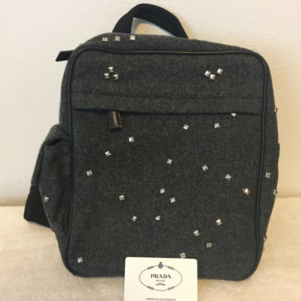 1999 A/W Prada metal stud detailed felt chest bag